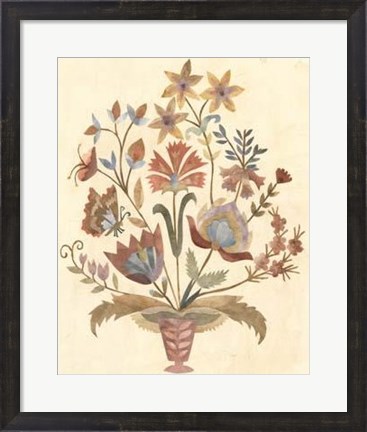 Framed Vintage Paper Bouquet I Print
