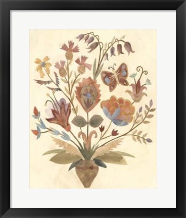 Framed Vintage Paper Bouquet II Print