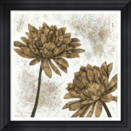 Framed White Washed Dahlias I Print