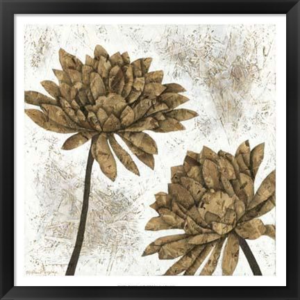 Framed White Washed Dahlias I Print