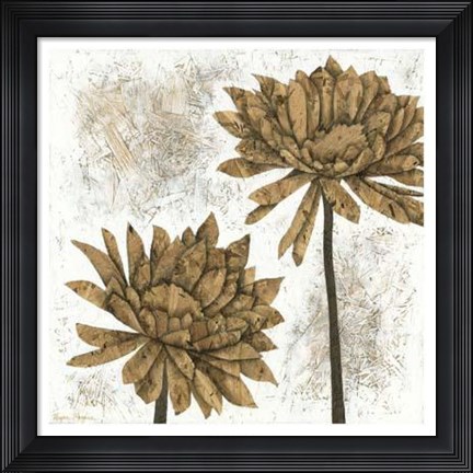 Framed White Washed Dahlias II Print