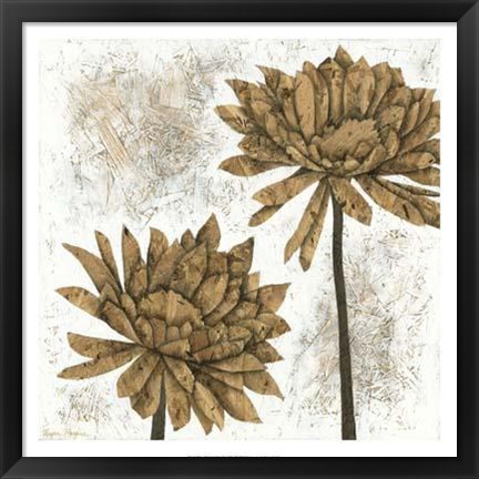 Framed White Washed Dahlias II Print