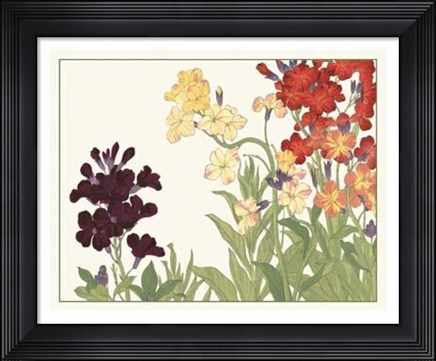 Framed Japanese Flower Garden I Print