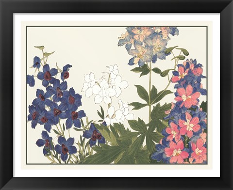 Framed Japanese Flower Garden III Print