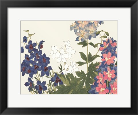 Framed Japanese Flower Garden III Print