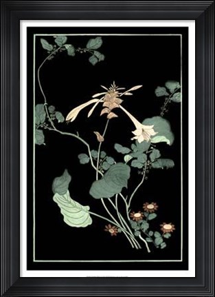 Framed Midnight Floral I Print