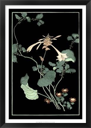 Framed Midnight Floral I Print