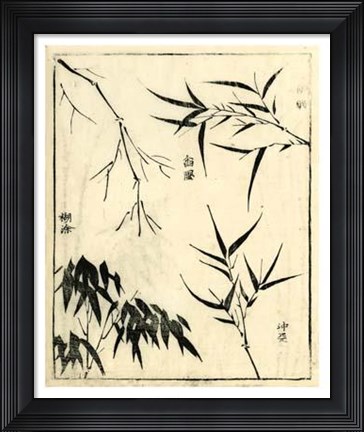 Framed Bamboo Woodblock I Print