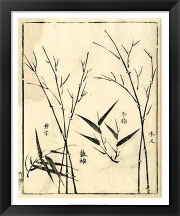 Framed Bamboo Woodblock II Print