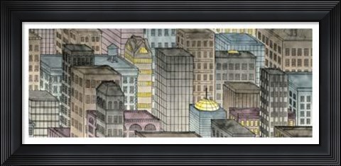 Framed City By Night II Print