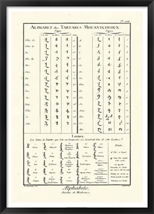 Framed Alphabets Tartares Print
