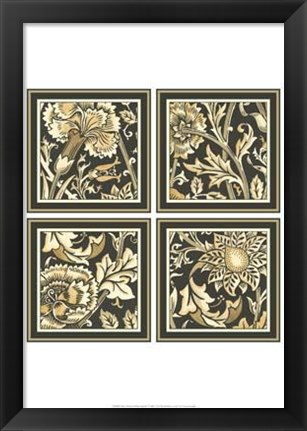 Framed Mini Neutral Floral Motif Print