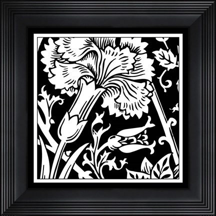 Framed Printed Graphic Floral Motif I Print