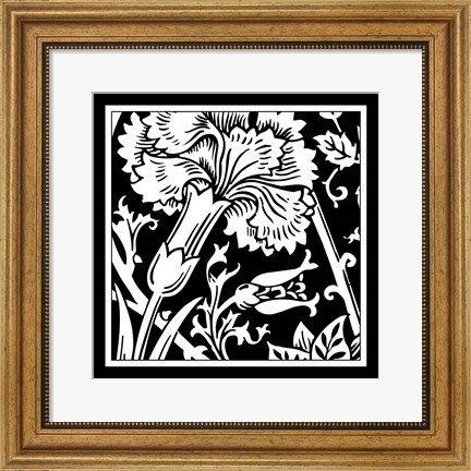 Framed Printed Graphic Floral Motif I Print