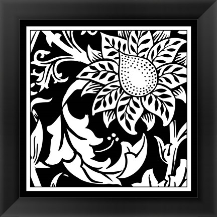 Framed Printed Graphic Floral Motif II Print