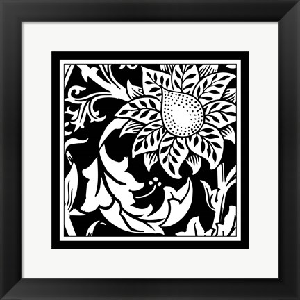 Framed Printed Graphic Floral Motif II Print