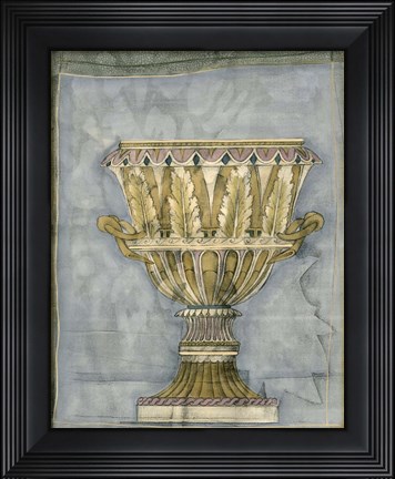 Framed Small Urn And Damask IV Print