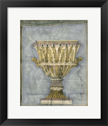 Framed Small Urn And Damask IV Print