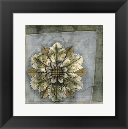 Framed Small Rosette and Damask I Print