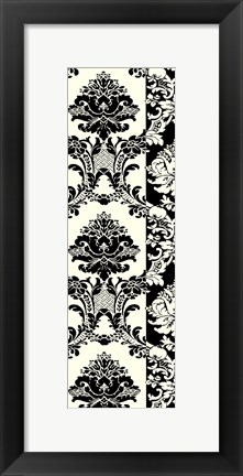 Framed Damask In Black And Cream I Print