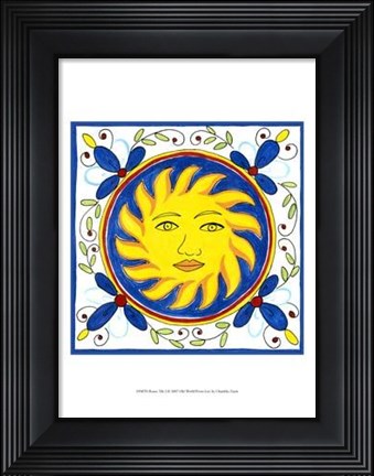 Framed Rustic Tile I Print