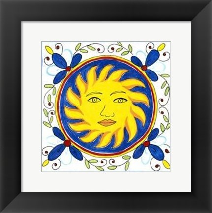 Framed Rustic Tile I Print