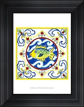 Framed Rustic Tile IV Print