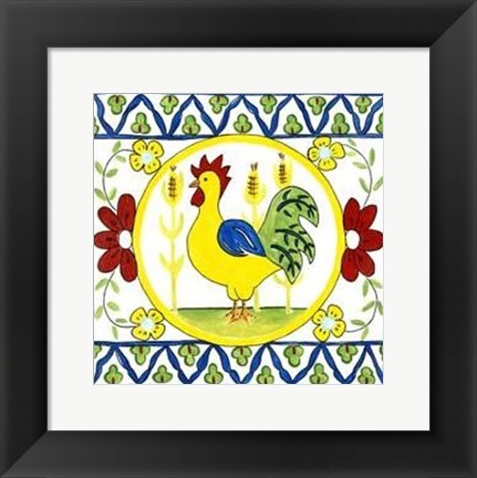 Framed Rustic Tile V Print