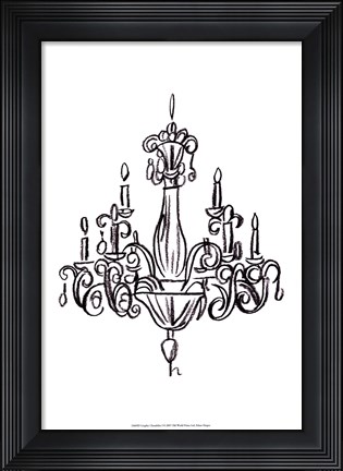 Framed Graphic Chandelier I Print