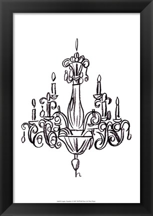 Framed Graphic Chandelier I Print