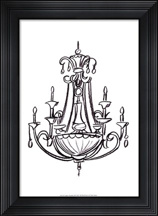 Framed Graphic Chandelier III Print