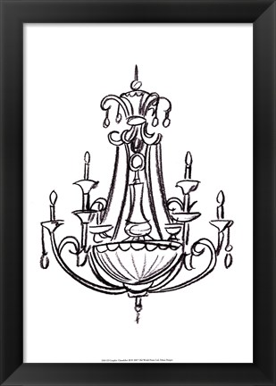 Framed Graphic Chandelier III Print