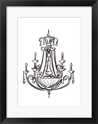 Framed Graphic Chandelier III Print