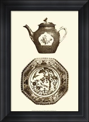 Framed Manor Porcelain In Brown I Print
