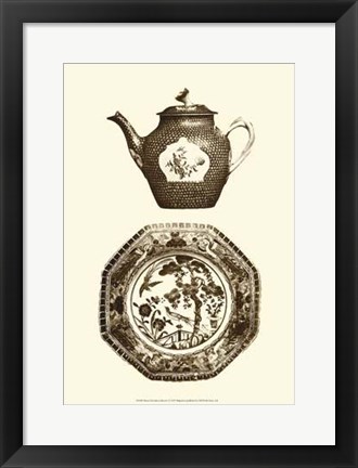 Framed Manor Porcelain In Brown I Print