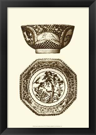 Framed Manor Porcelain In Brown II Print