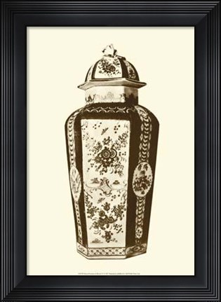 Framed Manor Porcelain In Brown IV Print