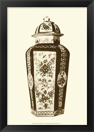 Framed Manor Porcelain In Brown IV Print