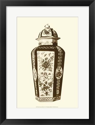 Framed Manor Porcelain In Brown IV Print