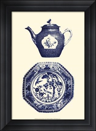 Framed Manor Porcelain In Blue I Print