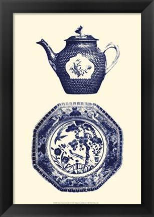 Framed Manor Porcelain In Blue I Print