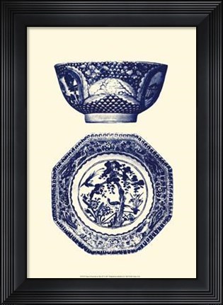 Framed Manor Porcelain In Blue II Print