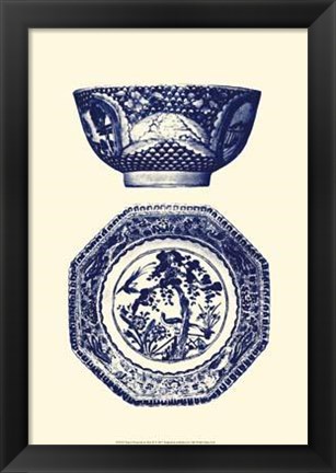 Framed Manor Porcelain In Blue II Print