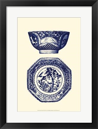 Framed Manor Porcelain In Blue II Print