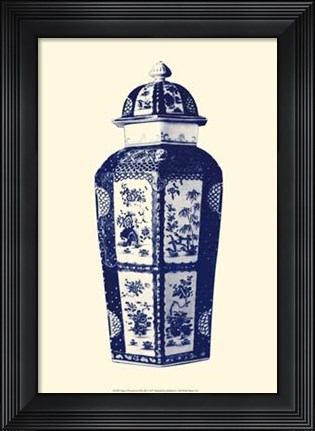 Framed Manor Porcelain In Blue III Print