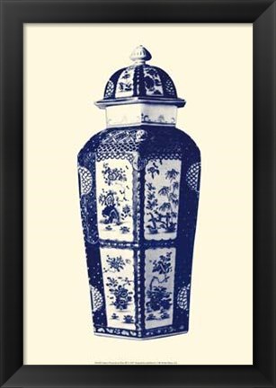 Framed Manor Porcelain In Blue III Print