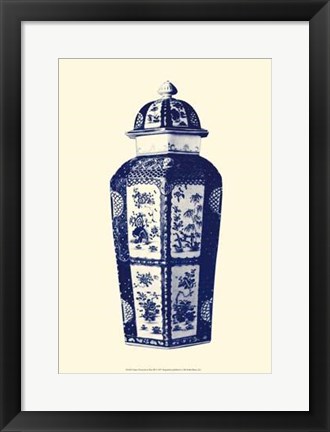 Framed Manor Porcelain In Blue III Print
