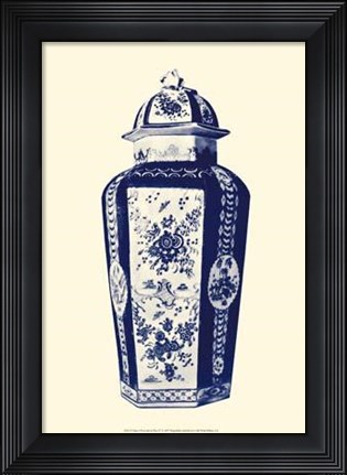 Framed Manor Porcelain In Blue IV Print