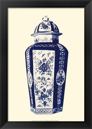 Framed Manor Porcelain In Blue IV Print