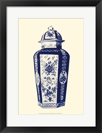 Framed Manor Porcelain In Blue IV Print